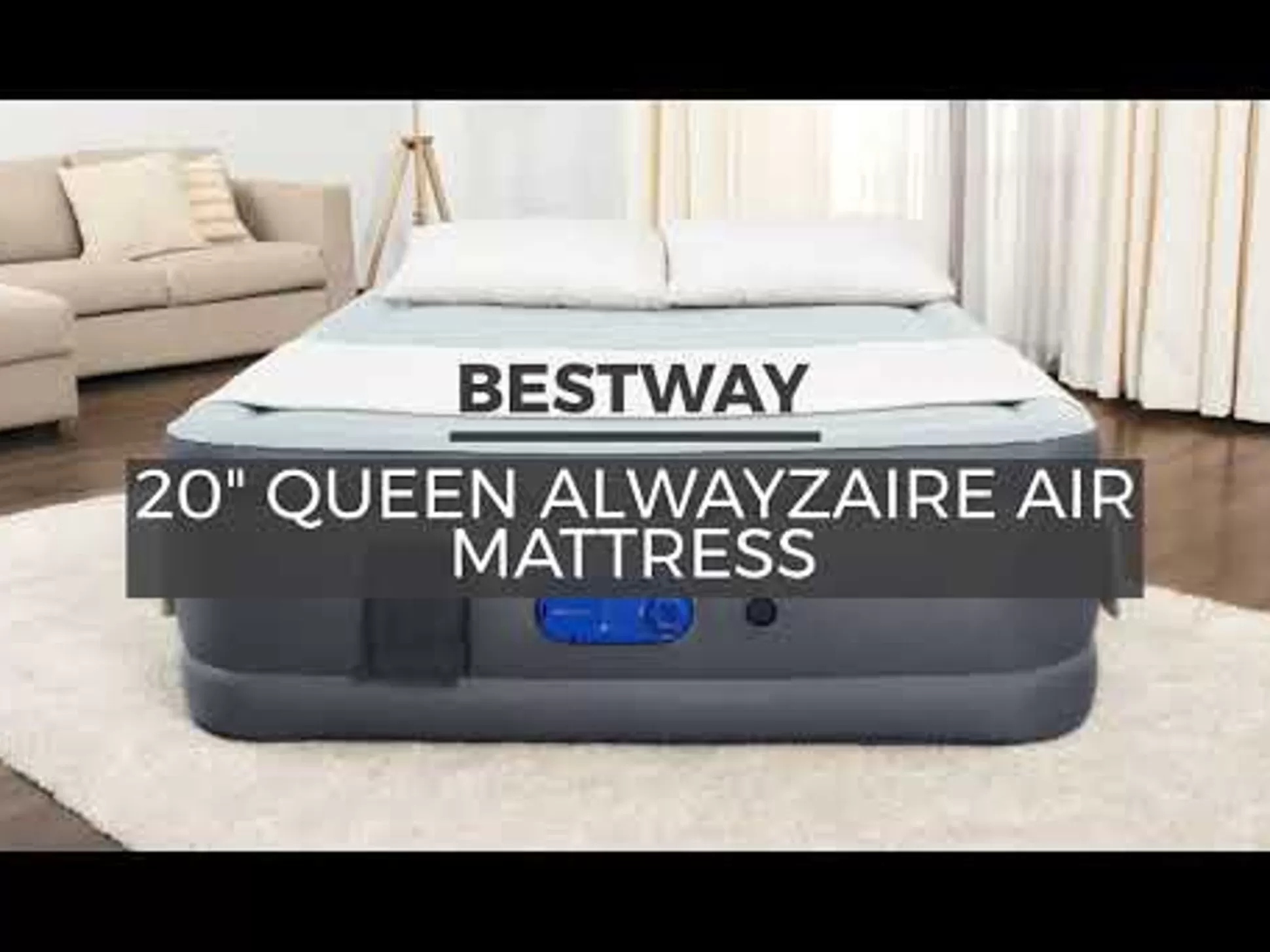 Bestway Alwayzaire Tough Guard Air Mattress Queen 20 With Built-In Dual Pump And Antimicrobial Coating Outlet