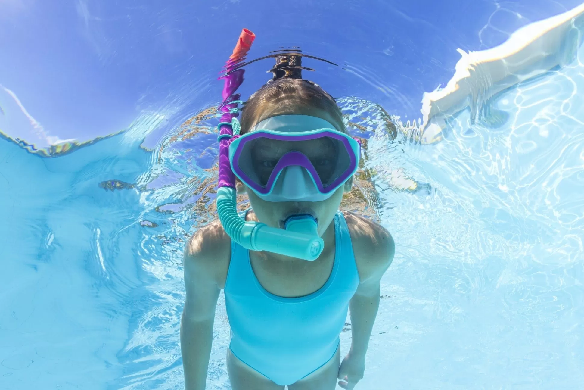 Bestway ® Crusader Youth Snorkel Set With Fins, Pink Ages 7+ Online