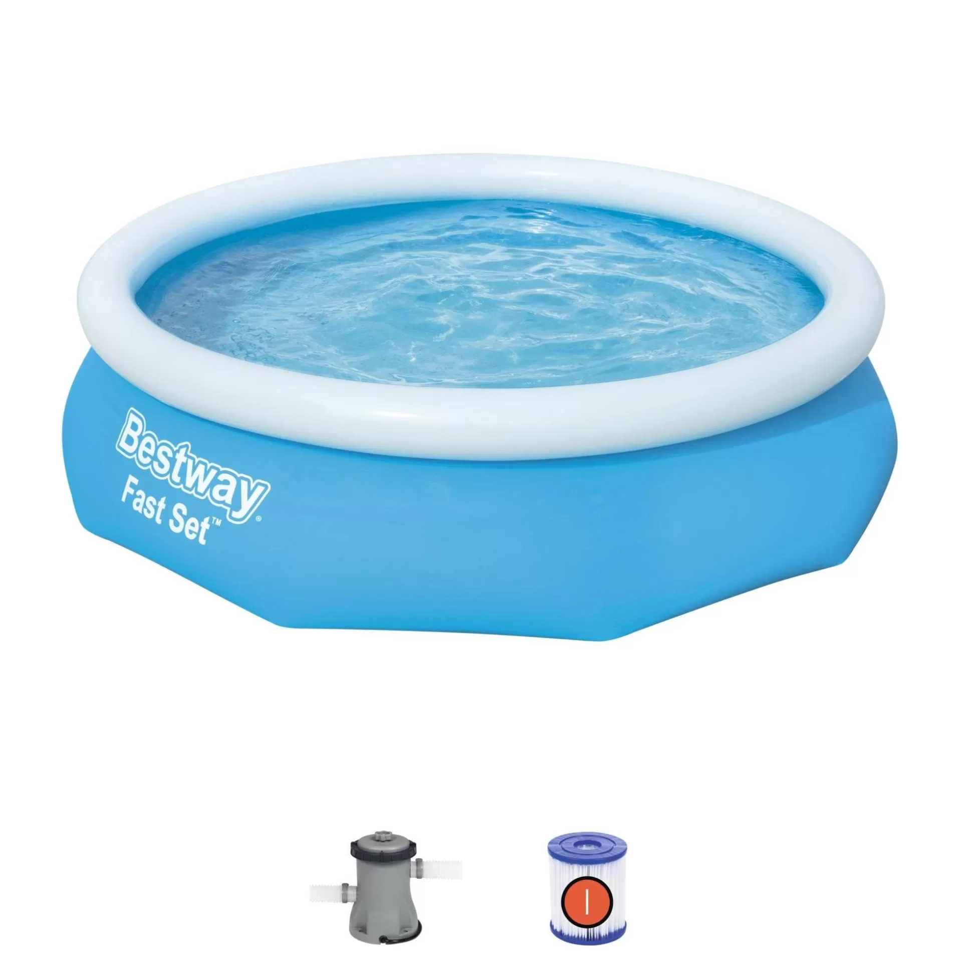 Bestway Fast Set 10' X 30" Round Inflatable Pool Set New