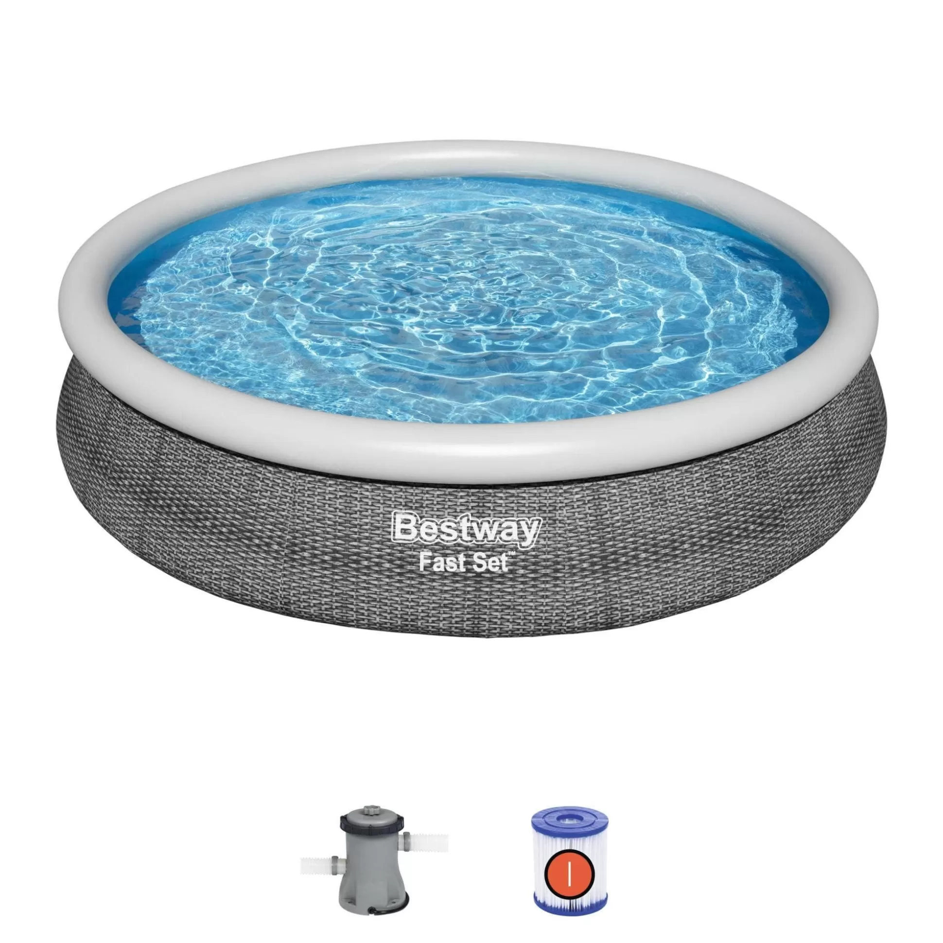 Bestway Fast Set 12' X 30" Round Inflatable Pool Set Hot