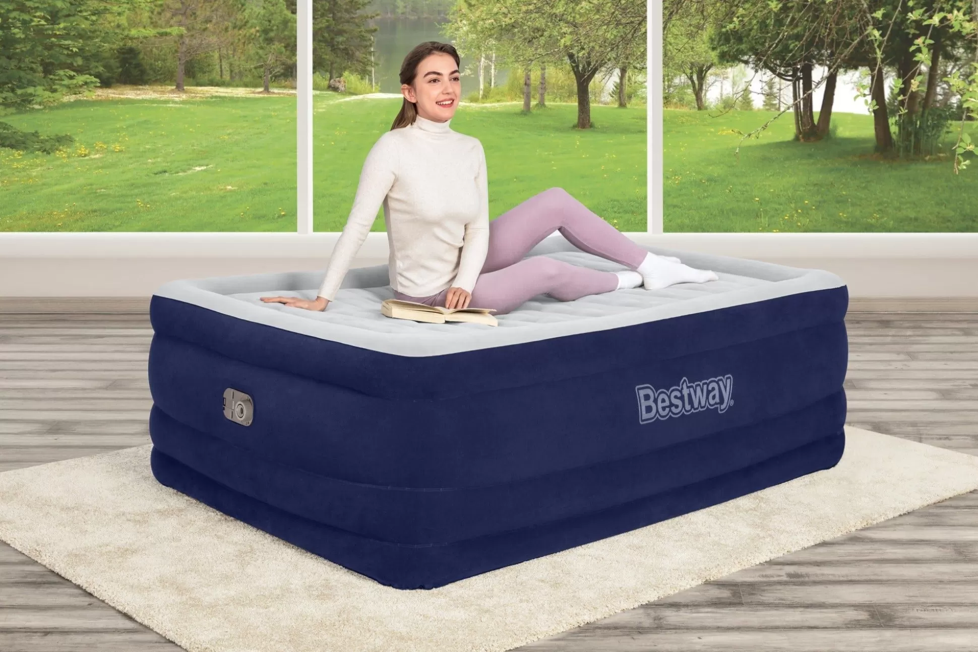 Bestway Tritech Air Mattress Full 24 With Built-In Ac Pump Included And Antimicrobial Coating Cheap
