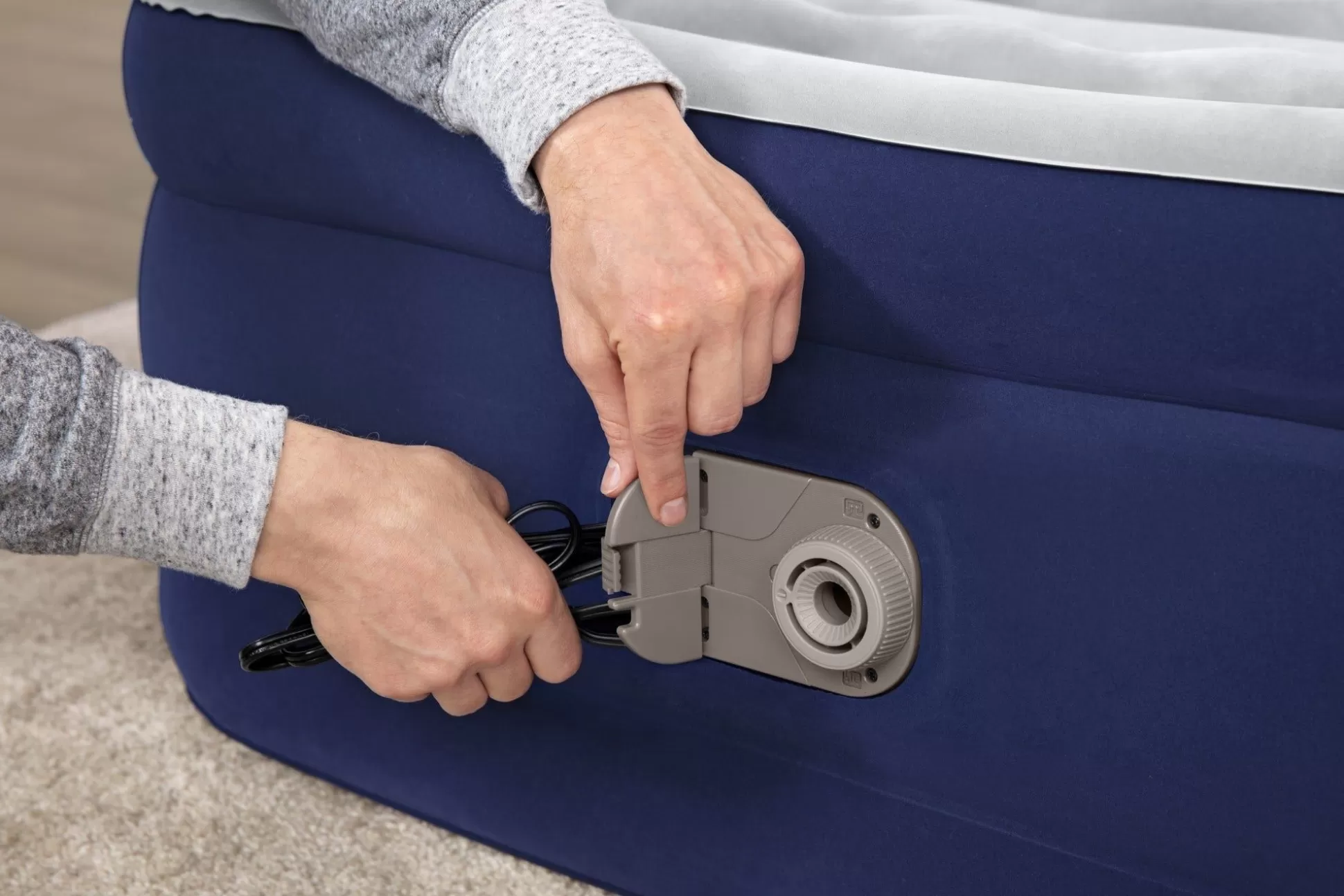 Bestway Tritech Air Mattress Twin 15 With Built-In Ac Pump Included And Antimicrobial Coating Sale
