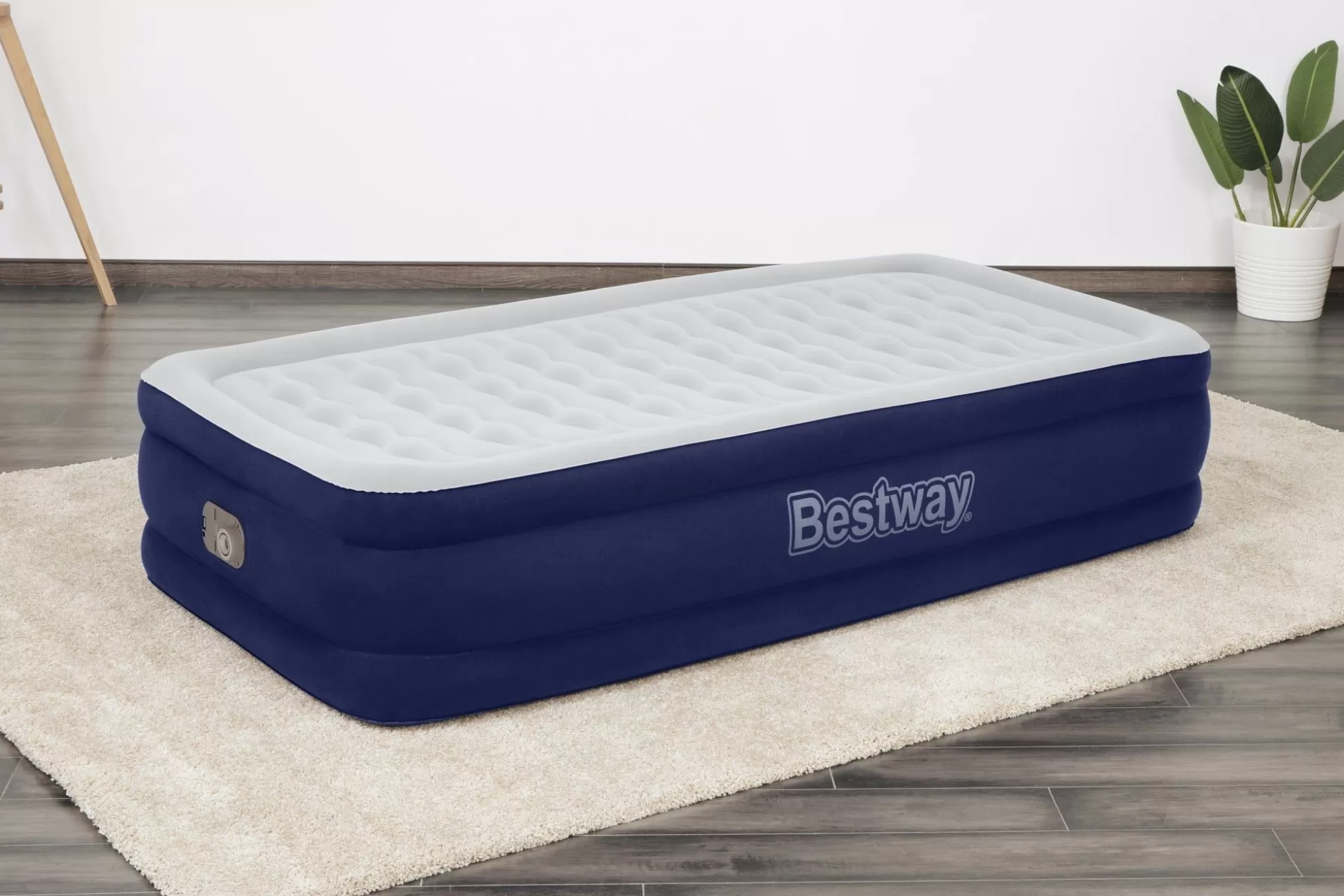 Bestway Tritech Air Mattress Twin 15 With Built-In Ac Pump Included And Antimicrobial Coating Sale