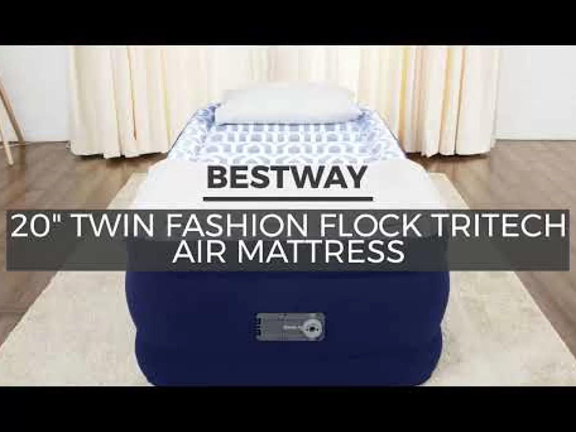 Bestway Tritech Fashion Flock Air Mattress Twin 20" With Built-In Ac Pump And Antimicrobial Coating Shop