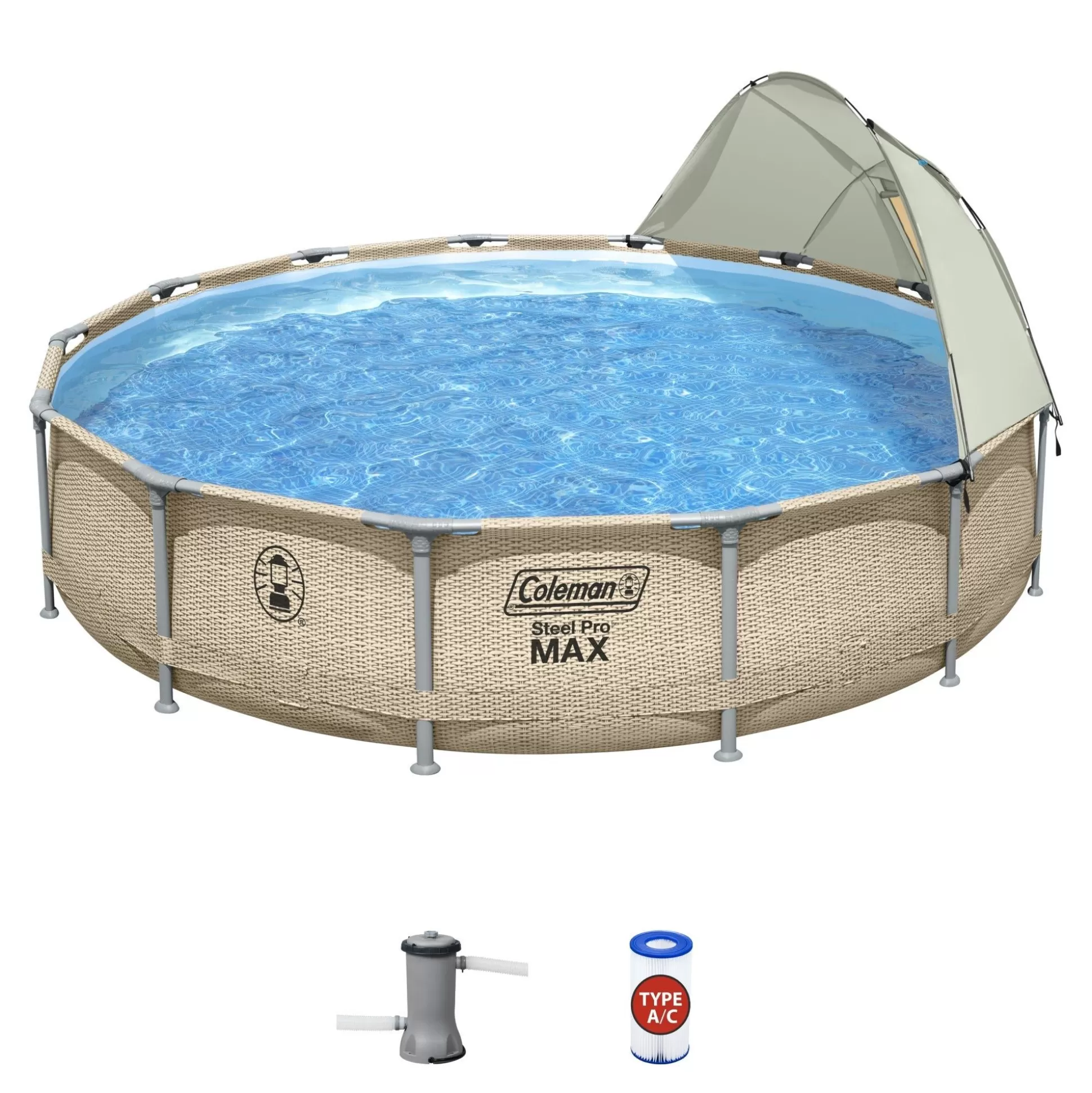 Bestway Coleman Steel Pro Max 14' X 33 Round Metal Frame Above Ground Pool Set Cheap