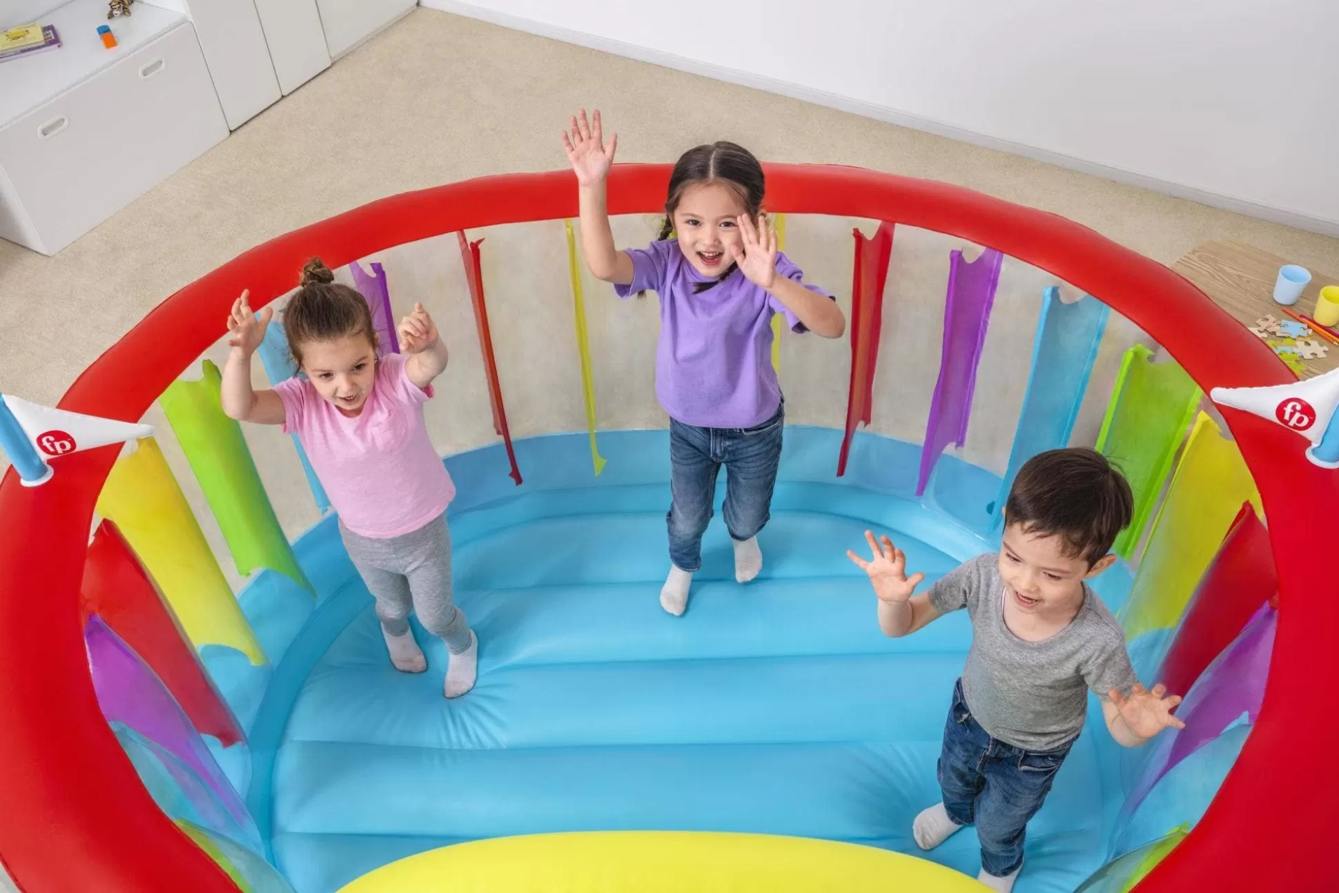 Bestway Fisher-Price Bouncetopia Multi-Color Child Pvc Bouncer With Built-In Pump Hot