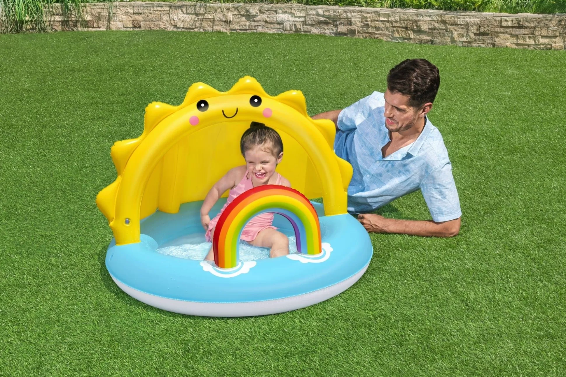 Bestway Play Day Sun Shaded Round Inflatable Baby Pool 39 X 29 Best Sale