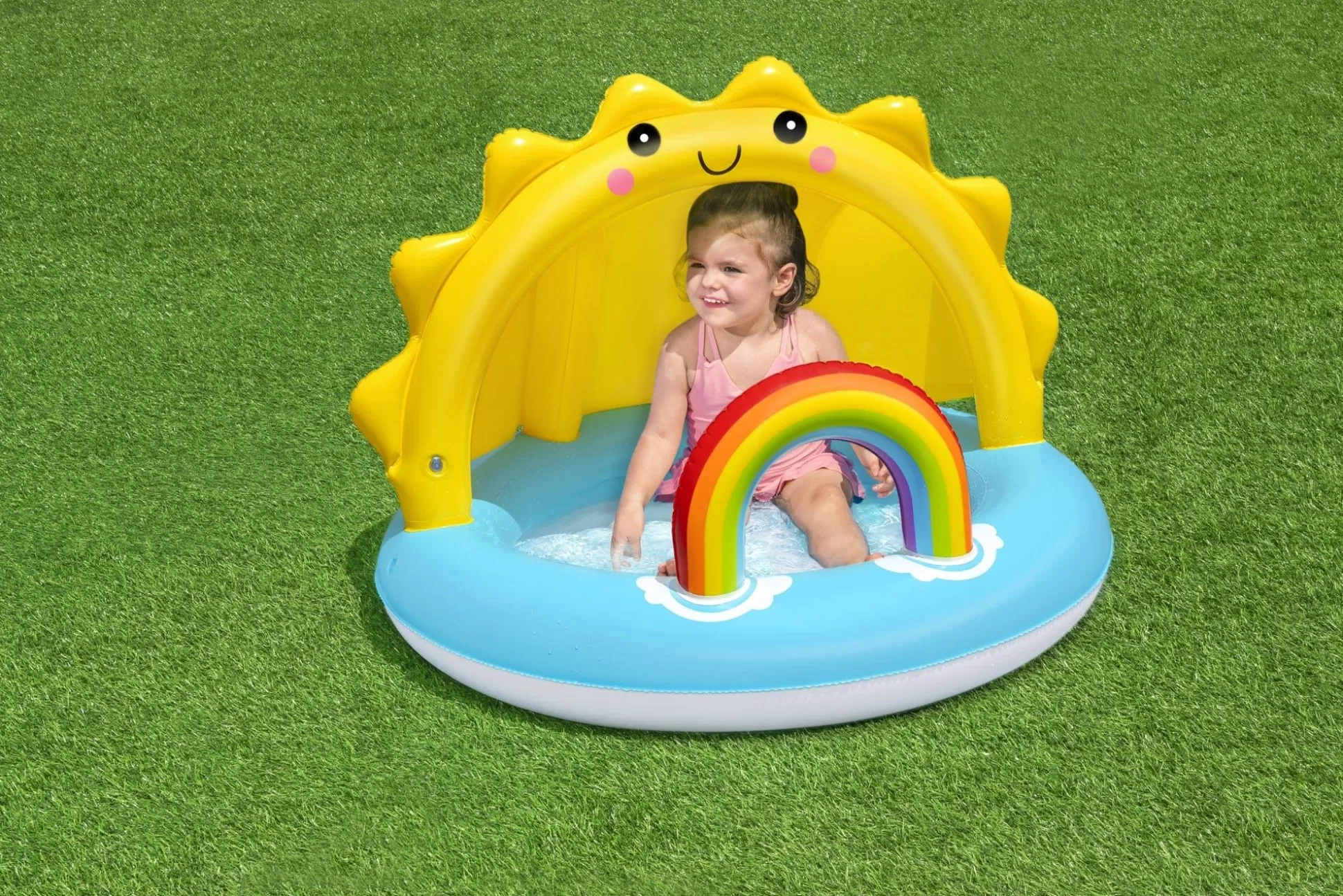 Bestway Play Day Sun Shaded Round Inflatable Baby Pool 39 X 29 Best Sale