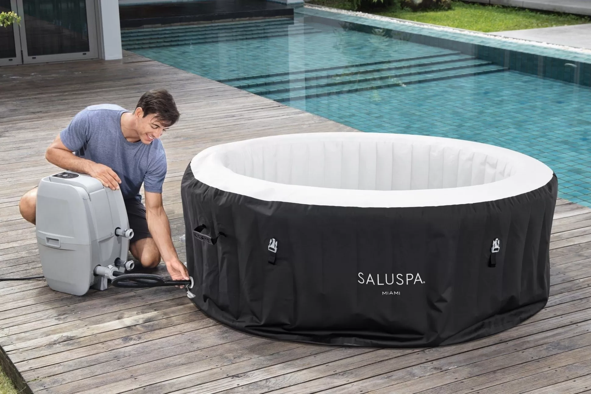 Bestway Saluspa Miami Energysense Airjet Inflatable Hot Tub Spa 2-4 Person Best