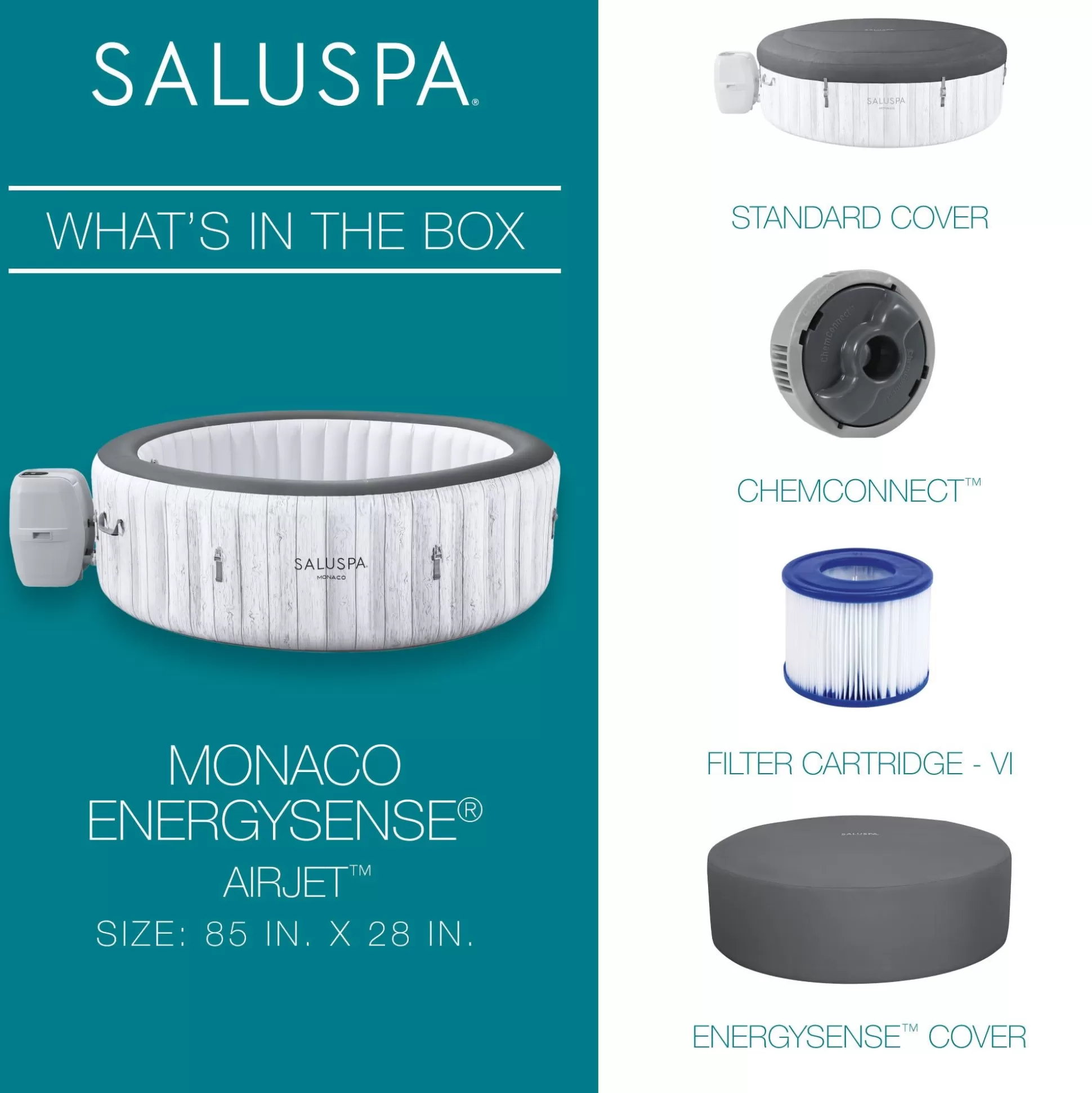Bestway Saluspa Monaco Energysense Smart Signature Airjet Inflatable Hot Tub With App-Control 5-7 Person Online