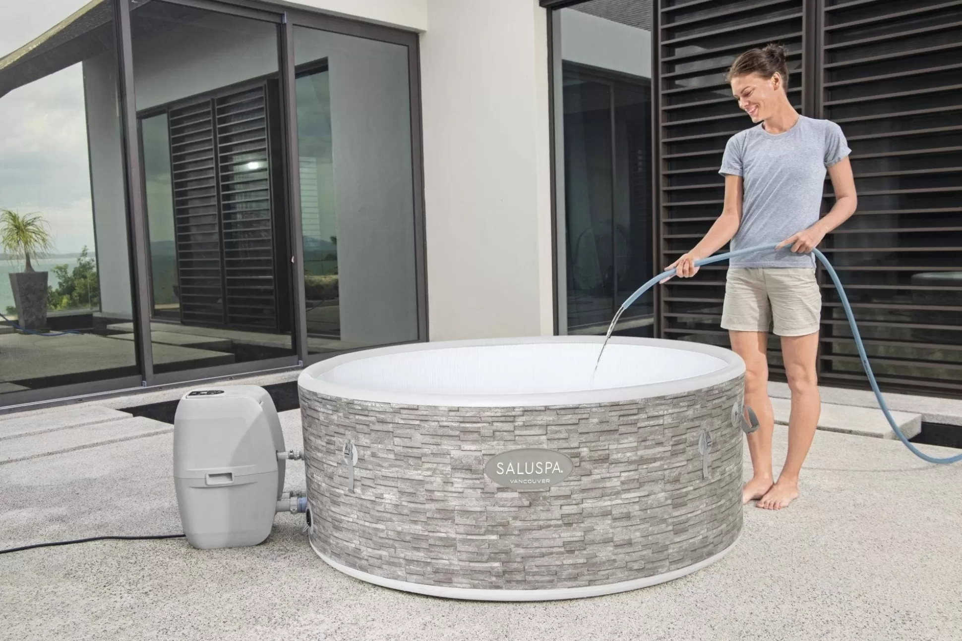 Bestway Saluspa Vancouver Airjet Plus Inflatable Hot Tub With App Control 3-5 Person Hot